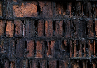 Abstract Red White Stonewall Urban Texture.