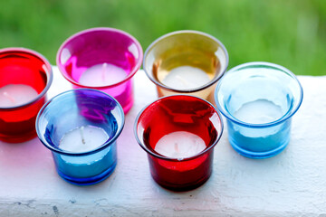 Glass candle a variety of colors