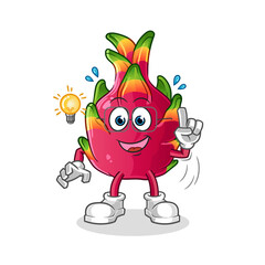 dragon fruit got an idea illustration. character vector