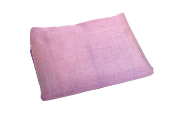pink towelHand woven  isolated on white