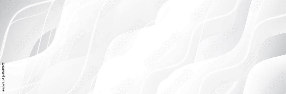 Poster white gray background. wave pattern. smooth lines. soft presentation backdrop. vector illustration