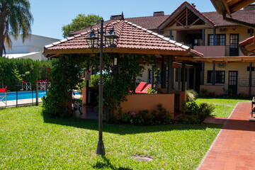 gazebo with lanterns