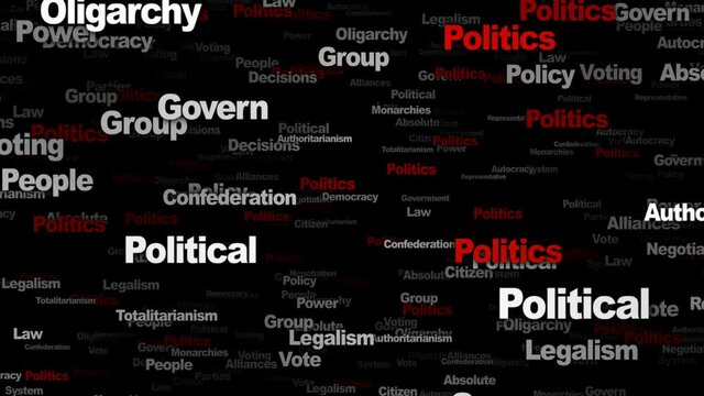 POLITICS Keywords Animation, Background, Loop, 4k
