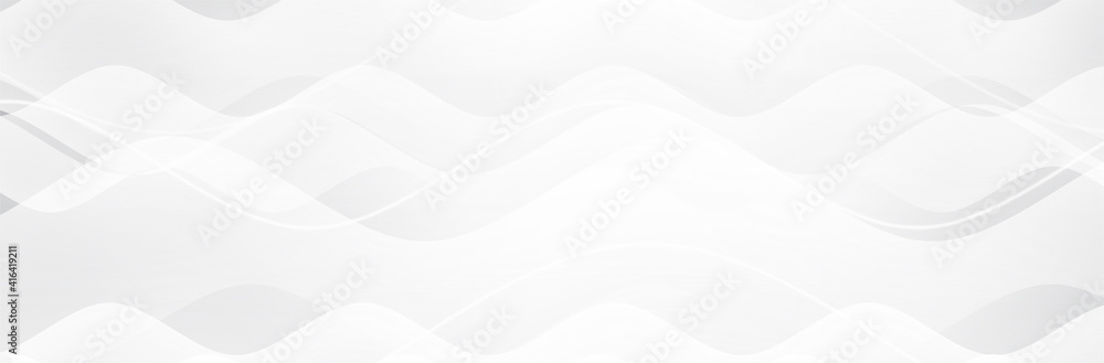 Poster white gray background. wave pattern. smooth lines. soft presentation backdrop. vector illustration