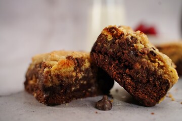Homemade Brookies - Chocoloate chip brownie bars or crownies