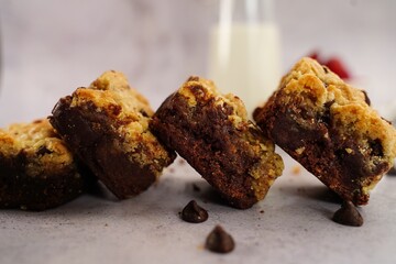 Homemade Brookies - Chocoloate chip brownie bars or crownies