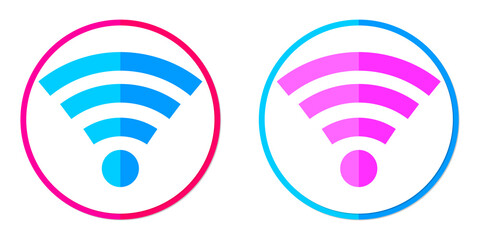 Wi Fi icons, flat design template, vector illustration