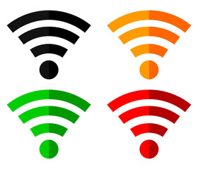 Wi Fi icons, flat design template, vector illustration