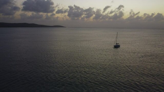 Boat in the middle of Boqueron Bay,