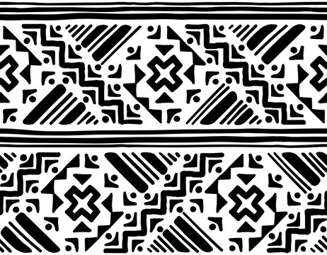 Seamless Hand-Sketched Ethnic-Inspired Pattern