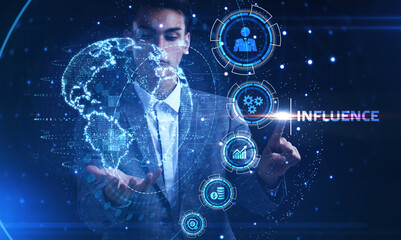 Influencer marketing concept. Business, Technology, Internet and network concept.