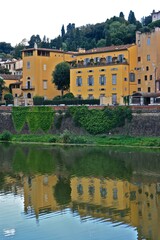 Shore of Arno river in Florence, Italy 