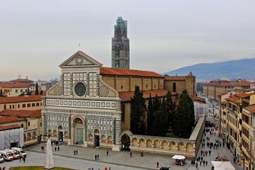 Fototapeta premium View of Santa Maria Novella square in Florence 