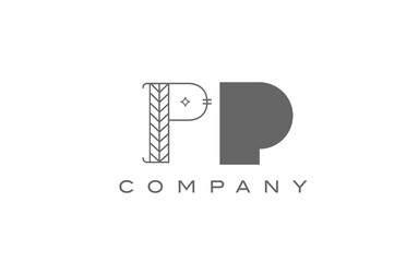 P PP grey white alphabet logo icon for company with geometric style. Creative letter combination design for business and corporate