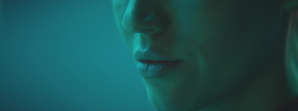 Close up of a female lips smiling close-up