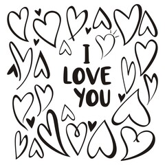 Collection of Heart icon, I love you modern design