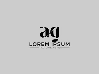 Abstract letter AG logo. This logo icon incorporate with abstract logo in the creative way. black and white bacground logo.
