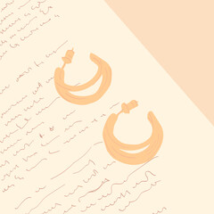 Illustration of earings in pastel colors