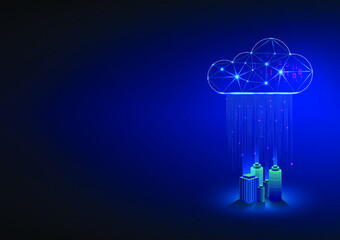 Cloud computing and Internet of Things concept, adopting cloud in smart city.