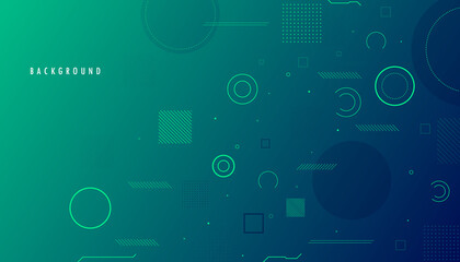 Memphis Abstract Green Geometric Background