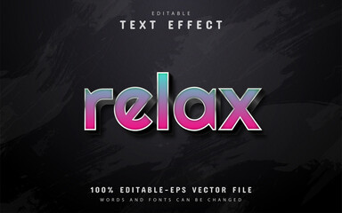 Relax text, 3d gradient style text effect