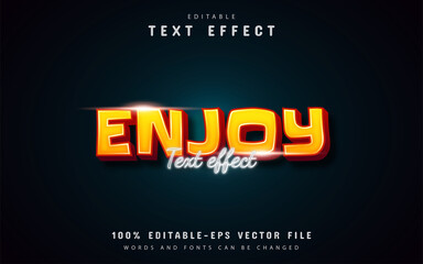 Fototapeta na wymiar Enjoy text, 3d orange gradient text effect