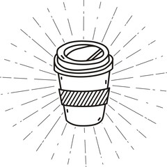 Doodle of Coffee cup - Vector icon isolated on white 