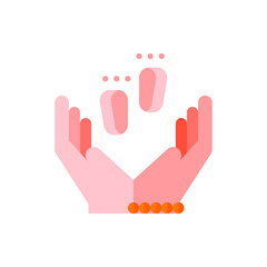 Mother's Day Baby Foot, Baby Foot Flat Icon Logo Illustration Vector Isolated. Happy Mother's Day Icon-Set. Suitable for Web Design, Logo, App, and Upscale Your Business.