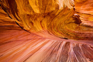 The beautiful landscape and rock formations of Coyote Buttes South in the Vermilion Cliffs National...