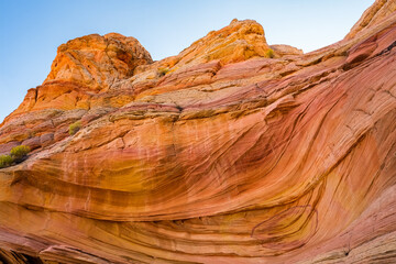 The beautiful landscape and rock formations of Coyote Buttes South in the Vermilion Cliffs National Monument in northern Arizona
