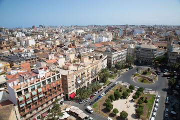 Fototapeta premium View over Valencia from El Micalet Cathedral, Spain