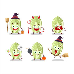 Obraz na płótnie Canvas Halloween expression emoticons with cartoon character of chinese cabbage