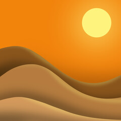 New Orange sunset landscape art illustration unique poster design