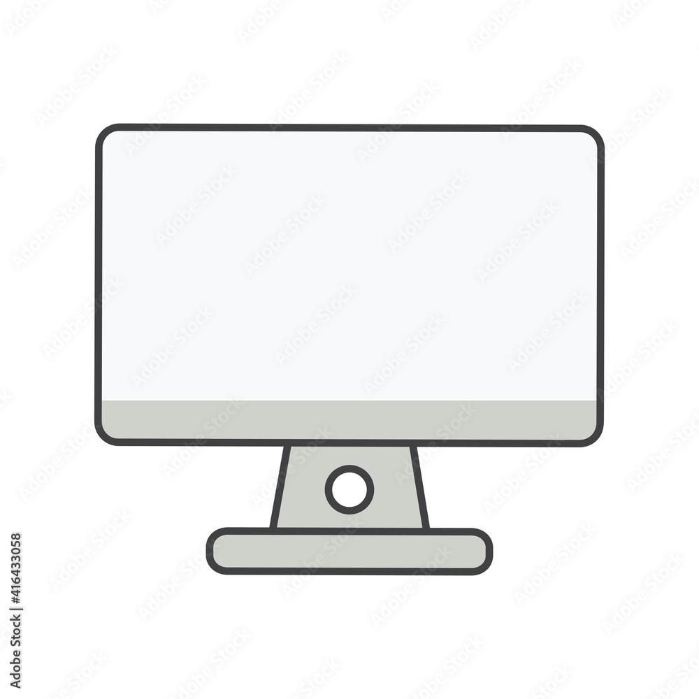 Poster computer icon. computer illustration. flat vector icon. can use for, icon design element,ui, web, mo