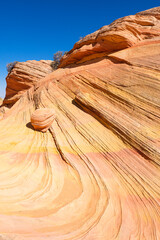 The beautiful landscape and rock formations of Coyote Buttes South in the Vermilion Cliffs National Monument in northern Arizona