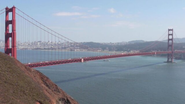 Golden Gate bridge wide with San Francisco in the background