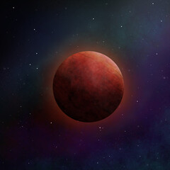 New Red planet Mars poster wallpaper art illustration background design.