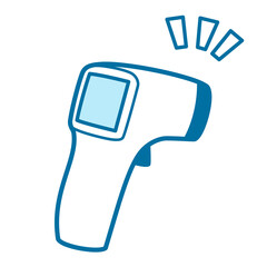 非接触型体温計　シンプル　ブルー