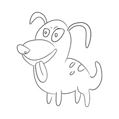 Funny dog line art cartoon style kids book design