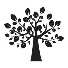 Obraz premium Black tree. Tree vector icon. Nature illustration. Vector pattern. Stock image. EPS 10.