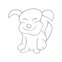 Funny dog line art cartoon style kids book design