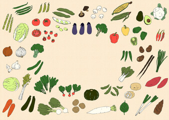 野菜のイラストセット-手描き