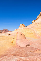 The beautiful landscape and rock formations of Coyote Buttes South in the Vermilion Cliffs National...