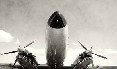 Retro propeller airplane