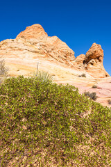 The beautiful landscape and rock formations of Coyote Buttes South in the Vermilion Cliffs National...