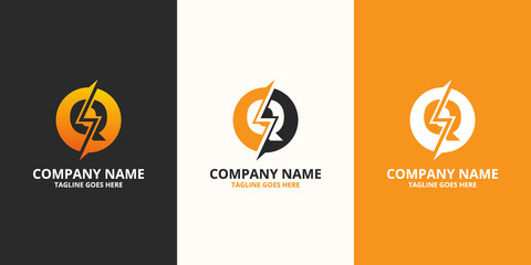 Electric initial letter Q Logo Icon Template. Illustration vector graphic. Design concept Electrical Bolt With letter symbol. Perfect for corporate, more technology brand identity