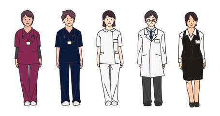 White background.Health care workers. Concept of corona virus treatment and clinical trial.