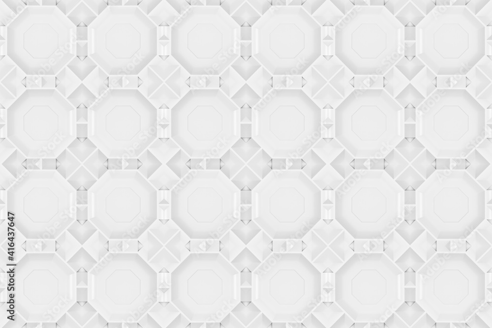Poster 3d rendering. seamless modern gray hexagonal shape pattern tile design wall texture background.
