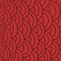 Red Asian background cover texture design. Simple line art illustration wave style