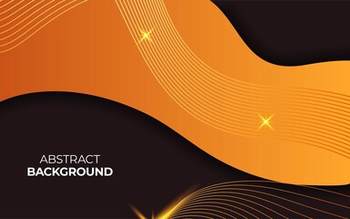 Modern stylish orange fluid shiny background poster with dynamic waves